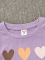 SHEIN Young Girl Heart Print Tee