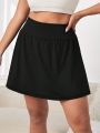 Yoga High Street Plus Size Women's Solid Color Athletic Skort