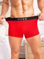 Men's Alphabet Letter Elastic Waistband Boxer Briefs