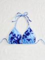 SHEIN Swim Vcay Plus Size Women's Tie Dye Halter Bikini Top