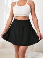 Yoga High Street Plus Size Women's Solid Color Athletic Skort