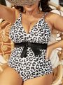 SHEIN Swim Vcay Plus Size Leopard Print One-Piece Swimsuit