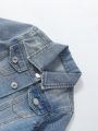 Baby Girl 1pc Flap Pocket Denim Jacket