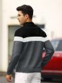 Men'S Color Block Polo Collar Sweater