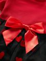 PETSIN Valentine'S Day Red & Black Tulle Heart Shaped Pet Skirt