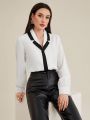 SHEIN Modely Ladies' Color Block Long Sleeve Shirt