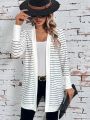 SHEIN LUNE Women's Striped Long Sleeve Jacket