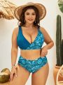 SHEIN Swim Vcay Plus Size Paisley Printed Swimsuit Set