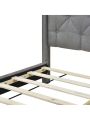 Upholstered Queen Size Storage Bed Linen Upholstered Platform Bed with Two Drawers