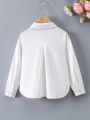 Young Girl Solid Color Long Sleeve Shirt