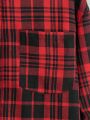 SHEIN Coolane Plus Size Hooded Plaid Shirt With Digital Print Design