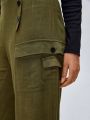 KADRDN Double Breasted Flap Pocket Side Cargo Pants