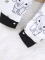 Baby Boys' Elephant Printed Footed Romper