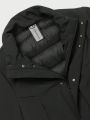 Men Flap Pocket Zip Up Winter Coat