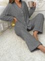 Furry Long Sleeve Long Pants Home Wear Set