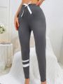 Women's Knitted Color Block Skinny Warm Leggings