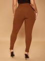 SHEIN SXY Solid High Waist Leggings