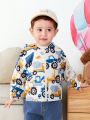 Baby Boys' Cartoon Car Fun Print Casual Outdoor Jacket For Spring