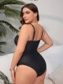 SHEIN Swim Basics Plus Size Women's One-Piece Cami Swimsuit