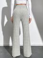 SHEIN Tall Ribbed Knit Wide Waistband Pants