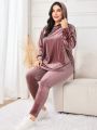 SHEIN Mulvari Plus Drop Shoulder Hoodie & Leggings