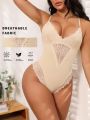 Plus Size Lace Decorated Shapewear Bodysuit