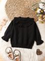 Baby Girl Ruffle Trim Flare Sleeve Sweater