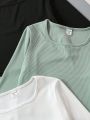 3pcs Teen Girl Solid Tee