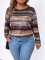 Women's Plus Size Full Printed T-shirt