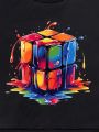Young Boy Magic Cube Print Sweatshirt