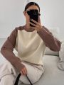 DAZY Two Tone Raglan Sleeve Sweater