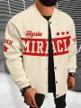 Men Letter Graphic Bomber Jacket