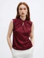 SHEIN BIZwear Twist Detail Sleeveless Satin Top