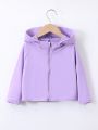 Baby Girls' Spring/Summer Cooling Casual Windproof Hooded Jacket, Versatile And Simple Style