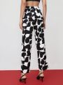 SHEIN BIZwear Women's Full Length Printed Pants