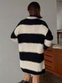 FriFul Two Tone Drop Shoulder Oversized Sweater Without Blouse