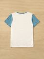 SHEIN Kids EVRYDAY Boys Two Tone Pocket Patched Tee