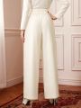 SHEIN DECDS Solid Color High Waist Wide Leg Pants