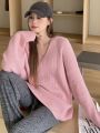 DAZY V-Neck Drop Shoulder Sweater