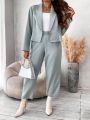 SHEIN Unity Plus Solid Blazer & Suit Pants