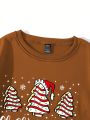 Women's Christmas Themed Fleece Lined Sweatshirt