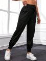 Daily&Casual Elastic Waist & Ankle Banded Sports Pants