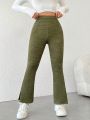 SHEIN PETITE Women'S Slim Fit Flared Pants