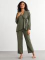 SHEIN Leisure Women's Solid Color Home Wear Set