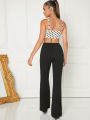 Mienne Polka Dot Buckle Top & Pants Set