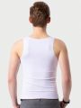 Men's Ice Silk Vest Sleeveless Undershirt Solid Color Seamless Tank Top