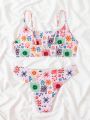 SHEIN Swim Mod Floral Printed Bikini Swimsuit Set