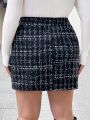 SHEIN Privé Women'S Plus Size Elegant Skirt