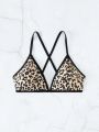 Random Leopard Print Bikini Top