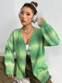 Ombre Drop Shoulder Cardigan